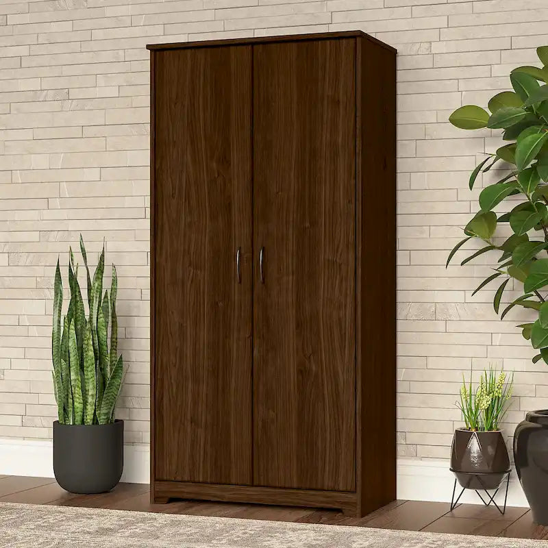 Armadietto alto a 2 ante con ripiani regolabili White / Ash Gray / Heather Gray / Modern Gray / Reclaimed Pine / Modern Walnut / Harvest Cherry / Espresso Oak per 1 persona