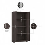 Armadietto alto a 2 ante con ripiani regolabili White / Ash Gray / Heather Gray / Modern Gray / Reclaimed Pine / Modern Walnut / Harvest Cherry / Espresso Oak per 1 persona