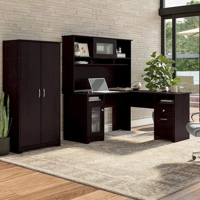 Armadietto alto a 2 ante con ripiani regolabili White / Ash Gray / Heather Gray / Modern Gray / Reclaimed Pine / Modern Walnut / Harvest Cherry / Espresso Oak per 1 persona