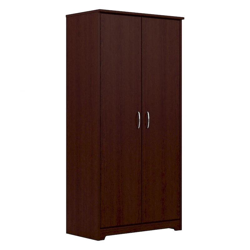 Armadietto alto a 2 ante con ripiani regolabili White / Ash Gray / Heather Gray / Modern Gray / Reclaimed Pine / Modern Walnut / Harvest Cherry / Espresso Oak per 1 persona