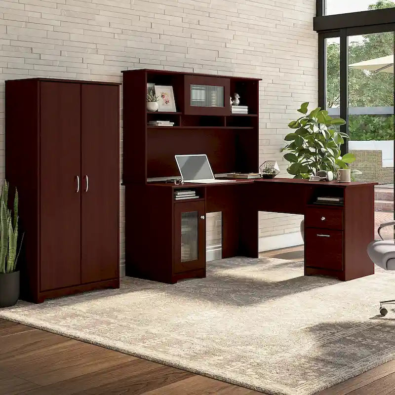 Armadietto alto a 2 ante con ripiani regolabili White / Ash Gray / Heather Gray / Modern Gray / Reclaimed Pine / Modern Walnut / Harvest Cherry / Espresso Oak per 1 persona