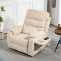 Poltrona Reclinabile Elettrica Doppia con Motore, con Funzione Alzapersona, Riscaldamento, Massaggio e Cuscino Lombare, in Crema / Grigio / Beige / Marrone, per 1 Persona