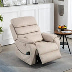 Poltrona Reclinabile Elettrica Doppia con Motore, con Funzione Alzapersona, Riscaldamento, Massaggio e Cuscino Lombare, in Crema / Grigio / Beige / Marrone, per 1 Persona