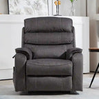 Poltrona Reclinabile Elettrica Doppia con Motore, con Funzione Alzapersona, Riscaldamento, Massaggio e Cuscino Lombare, in Crema / Grigio / Beige / Marrone, per 1 Persona
