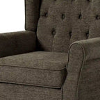 Poltrona a pozzetto in velluto trapuntato Beige / Grigio chiaro / Marrone / Verde / Nero Blu / Tortora / Marrone-Pelle / Nero-Pelle / Grigio per 1 persona