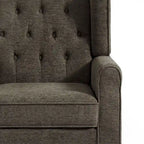 Poltrona a pozzetto in velluto trapuntato Beige / Grigio chiaro / Marrone / Verde / Nero Blu / Tortora / Marrone-Pelle / Nero-Pelle / Grigio per 1 persona