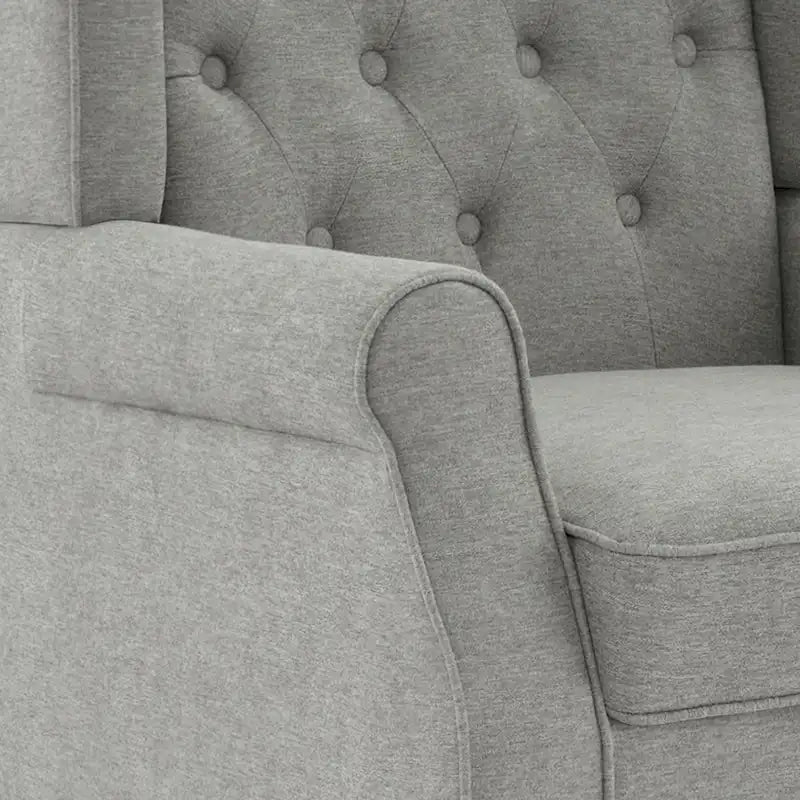 Poltrona a pozzetto in velluto trapuntato Beige / Grigio chiaro / Marrone / Verde / Nero Blu / Tortora / Marrone-Pelle / Nero-Pelle / Grigio per 1 persona