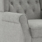 Poltrona a pozzetto in velluto trapuntato Beige / Grigio chiaro / Marrone / Verde / Nero Blu / Tortora / Marrone-Pelle / Nero-Pelle / Grigio per 1 persona
