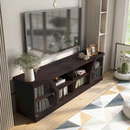 Mobile TV contemporaneo espresso con contenitore, adatto a TV fino a 68"