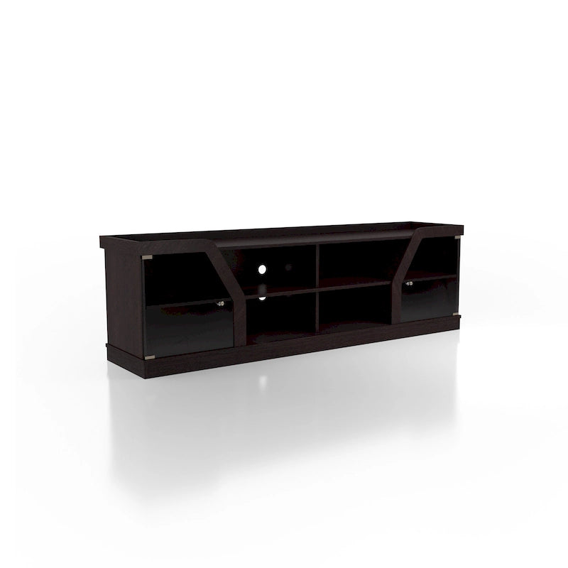 Mobile TV contemporaneo espresso con contenitore, adatto a TV fino a 68"