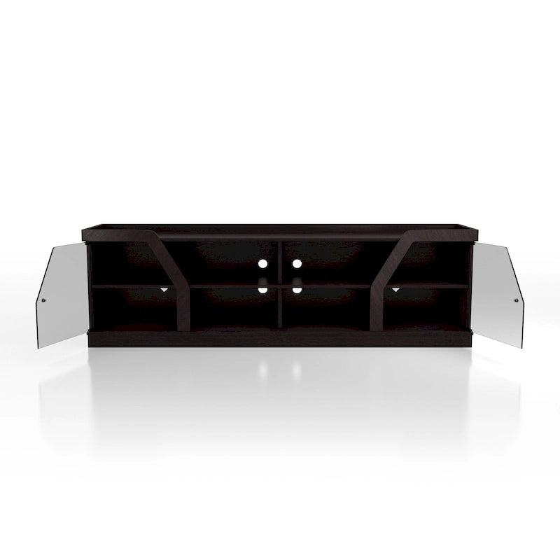 Mobile TV contemporaneo espresso con contenitore, adatto a TV fino a 68"