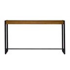 Rovere Bruciato / Grigio Invecchiato / Tabacco Scuro / Grigio Moka / Tavolino Consolle Industriale Stretto Nero in MDF per 1 Persona