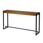 Rovere Bruciato / Grigio Invecchiato / Tabacco Scuro / Grigio Moka / Tavolino Consolle Industriale Stretto Nero in MDF per 1 Persona