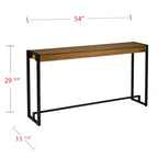 Rovere Bruciato / Grigio Invecchiato / Tabacco Scuro / Grigio Moka / Tavolino Consolle Industriale Stretto Nero in MDF per 1 Persona