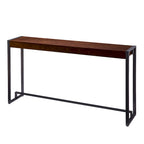 Rovere Bruciato / Grigio Invecchiato / Tabacco Scuro / Grigio Moka / Tavolino Consolle Industriale Stretto Nero in MDF per 1 Persona