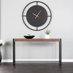 Rovere Bruciato / Grigio Invecchiato / Tabacco Scuro / Grigio Moka / Tavolino Consolle Industriale Stretto Nero in MDF per 1 Persona