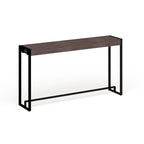 Rovere Bruciato / Grigio Invecchiato / Tabacco Scuro / Grigio Moka / Tavolino Consolle Industriale Stretto Nero in MDF per 1 Persona