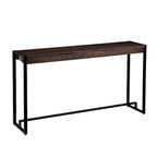 Rovere Bruciato / Grigio Invecchiato / Tabacco Scuro / Grigio Moka / Tavolino Consolle Industriale Stretto Nero in MDF per 1 Persona