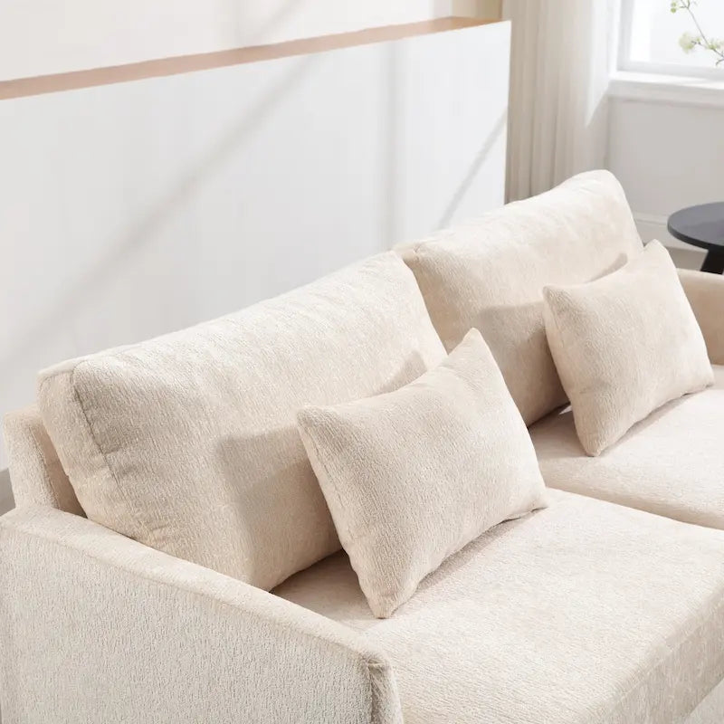 Divanetto moderno in ciniglia beige / nero / arancio scuro / grigio / rosso vino / verde smeraldo per 2 persone