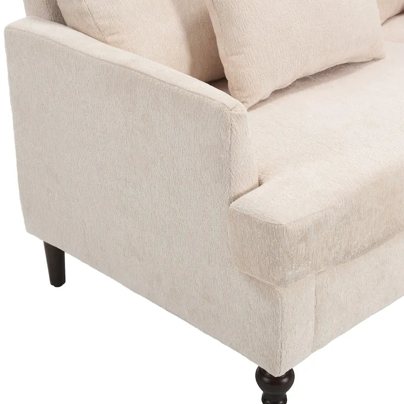 Divanetto moderno in ciniglia beige / nero / arancio scuro / grigio / rosso vino / verde smeraldo per 2 persone