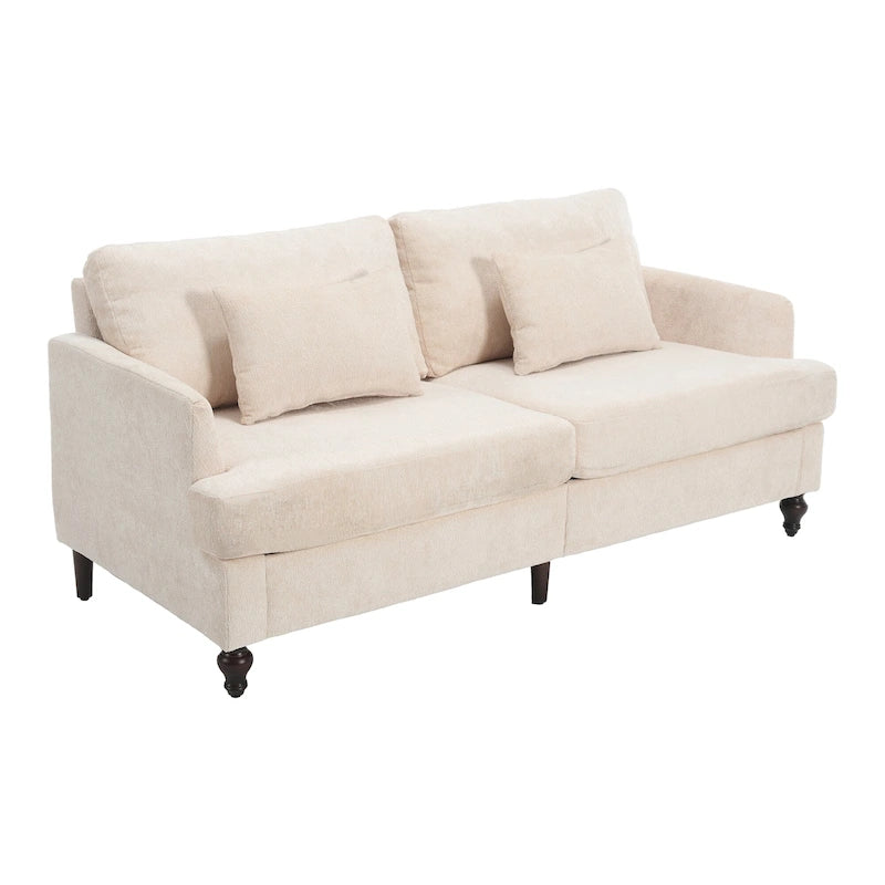 Divanetto moderno in ciniglia beige / nero / arancio scuro / grigio / rosso vino / verde smeraldo per 2 persone