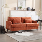 Divanetto moderno in ciniglia beige / nero / arancio scuro / grigio / rosso vino / verde smeraldo per 2 persone
