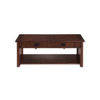 Tavolino da caffè con piano sollevabile stile Mission in legno di gomma grigio antico/rovere scuro con ripiano inferiore per 1 persona