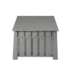 Tavolino da caffè con piano sollevabile stile Mission in legno di gomma grigio antico/rovere scuro con ripiano inferiore per 1 persona
