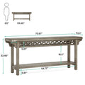 Consolle stretta da fattoria in legno massello grigio/ciliegio/marrone/grigio per 1 persona