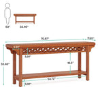 Consolle stretta da fattoria in legno massello grigio/ciliegio/marrone/grigio per 1 persona