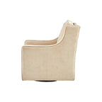 Poltrona girevole a 360° per 1 persona, in ciniglia crema/verde acqua tenue/grigia