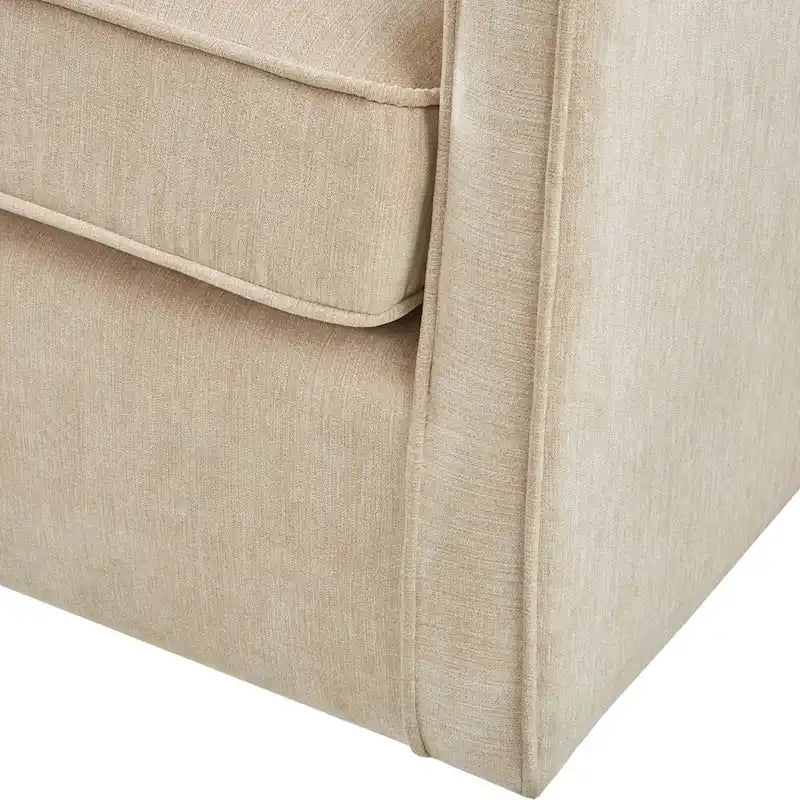 Poltrona girevole a 360° per 1 persona, in ciniglia crema/verde acqua tenue/grigia