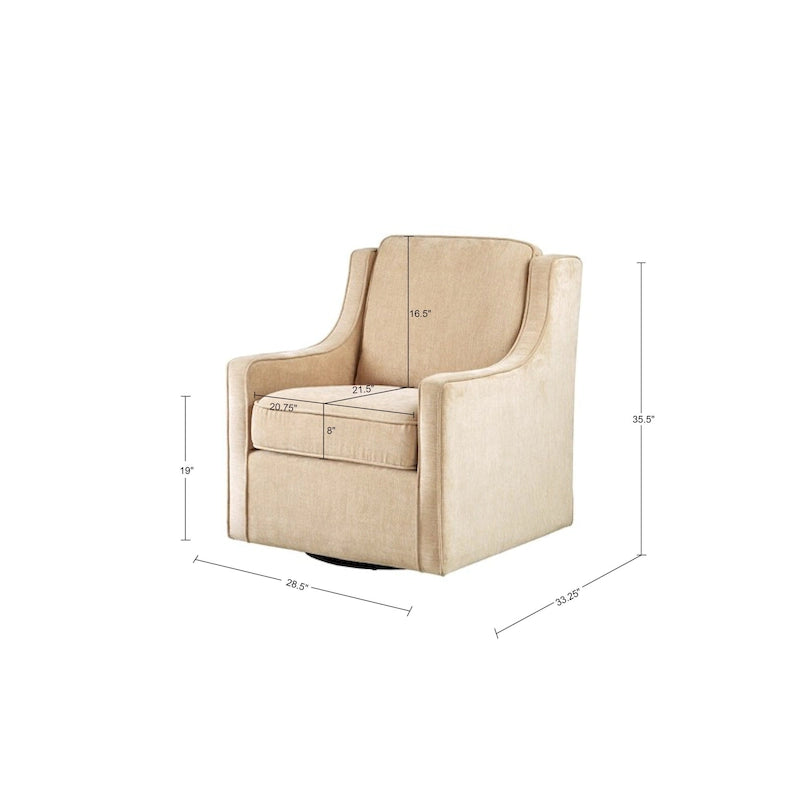 Poltrona girevole a 360° per 1 persona, in ciniglia crema/verde acqua tenue/grigia