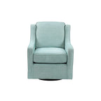 Poltrona girevole a 360° per 1 persona, in ciniglia crema/verde acqua tenue/grigia