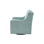 Poltrona girevole a 360° per 1 persona, in ciniglia crema/verde acqua tenue/grigia