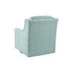 Poltrona girevole a 360° per 1 persona, in ciniglia crema/verde acqua tenue/grigia