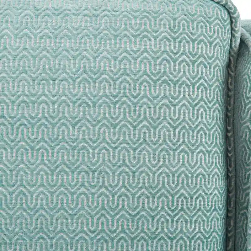 Poltrona girevole a 360° per 1 persona, in ciniglia crema/verde acqua tenue/grigia