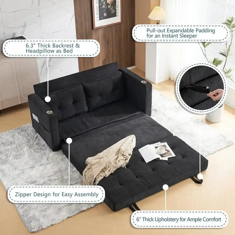 Divano letto a due posti pieghevole, multicolore, per 1-2 persone