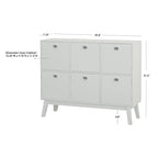 Madia contenitore a 6 ante in MDF, stile moderno di metà secolo, colore verde menta/bianco/rosa/grigio/blu, per 1 persona
