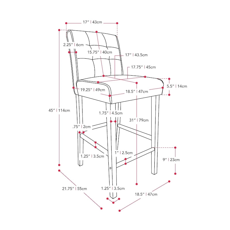 Sgabello da bar imbottito in PU bianco/argento/antracite/beige/PU nero con schienale trapuntato e gambe in legno per 1 persona