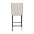 Sgabello da bar imbottito in PU bianco/argento/antracite/beige/PU nero con schienale trapuntato e gambe in legno per 1 persona