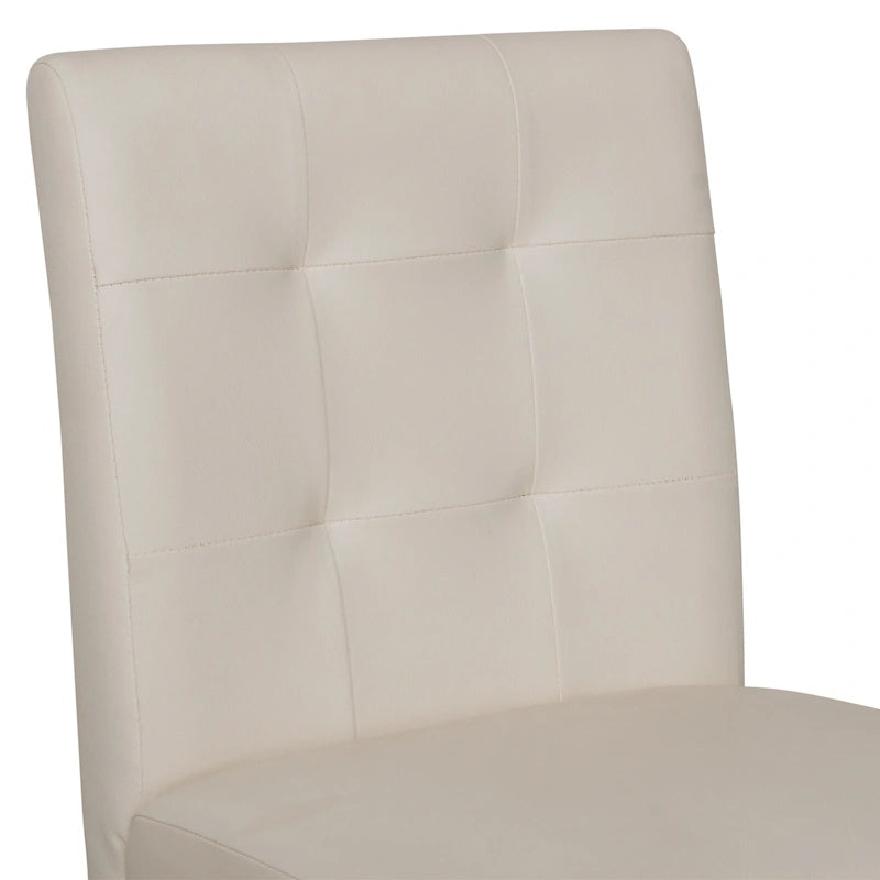 Sgabello da bar imbottito in PU bianco/argento/antracite/beige/PU nero con schienale trapuntato e gambe in legno per 1 persona