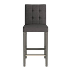 Sgabello da bar imbottito in PU bianco/argento/antracite/beige/PU nero con schienale trapuntato e gambe in legno per 1 persona