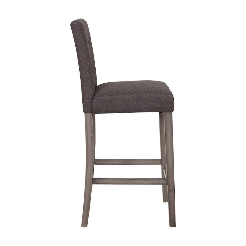 Sgabello da bar imbottito in PU bianco/argento/antracite/beige/PU nero con schienale trapuntato e gambe in legno per 1 persona