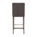 Sgabello da bar imbottito in PU bianco/argento/antracite/beige/PU nero con schienale trapuntato e gambe in legno per 1 persona
