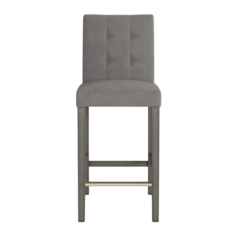 Sgabello da bar imbottito in PU bianco/argento/antracite/beige/PU nero con schienale trapuntato e gambe in legno per 1 persona