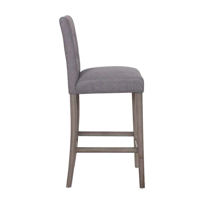 Sgabello da bar imbottito in PU bianco/argento/antracite/beige/PU nero con schienale trapuntato e gambe in legno per 1 persona
