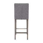 Sgabello da bar imbottito in PU bianco/argento/antracite/beige/PU nero con schienale trapuntato e gambe in legno per 1 persona