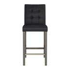 Sgabello da bar imbottito in PU bianco/argento/antracite/beige/PU nero con schienale trapuntato e gambe in legno per 1 persona