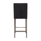 Sgabello da bar imbottito in PU bianco/argento/antracite/beige/PU nero con schienale trapuntato e gambe in legno per 1 persona